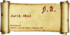 Jurik Ubul névjegykártya